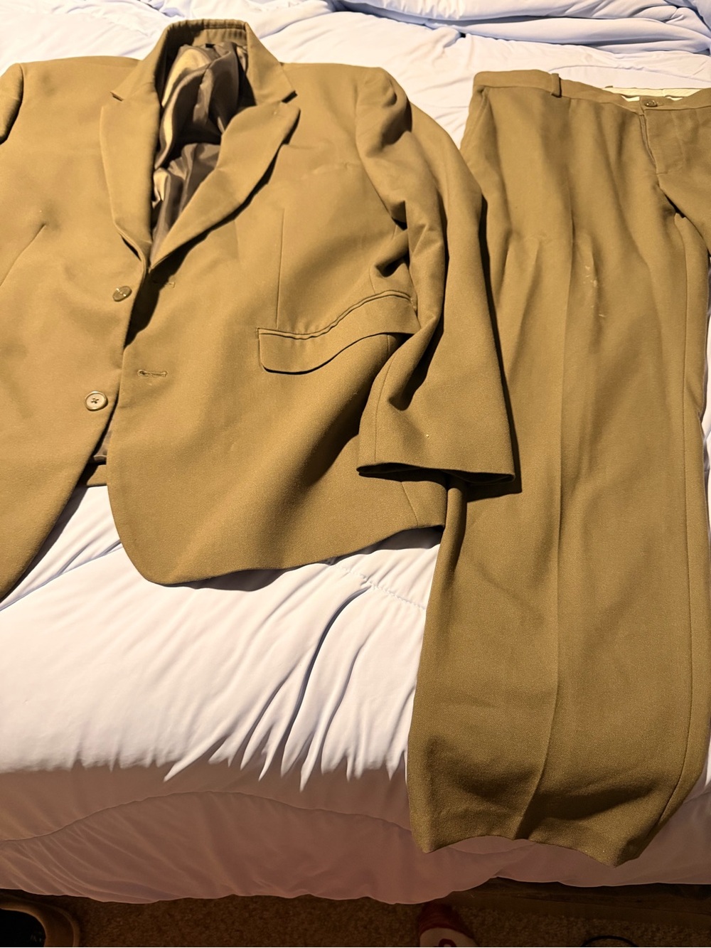 INC International Concepts Olive Two-Piece Suit Jacket and Trousers